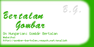 bertalan gombar business card